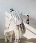 Asymmetric Art Panel Drawcord Shirt